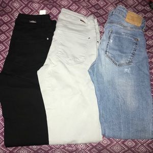 THREE 3 Pairs of skinny Zara Jeans Pants